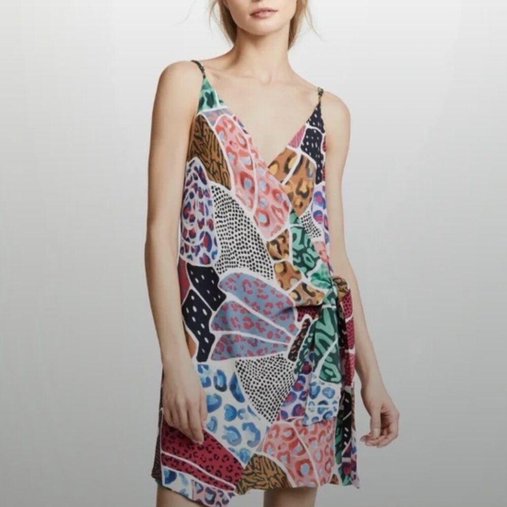 FARM RIO mini sleeveless wrap dress size S